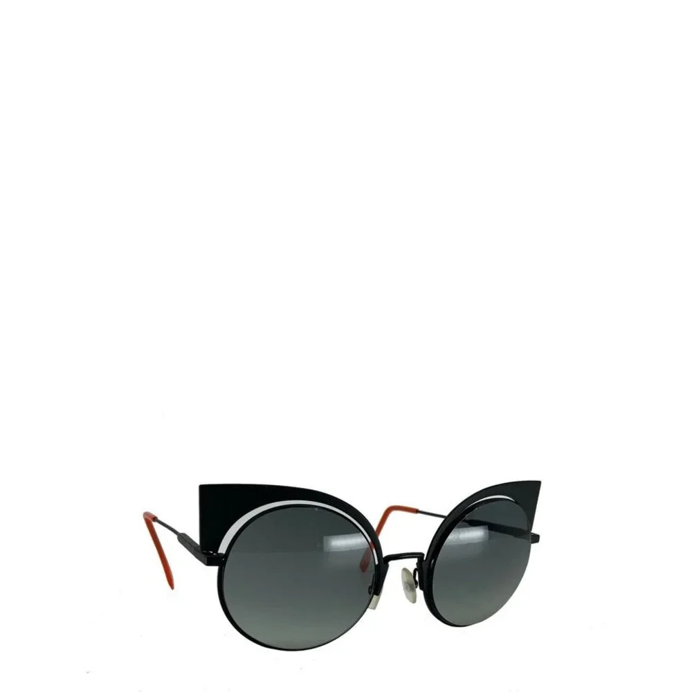 Fendi FF 0290/S Geometric Cat Eye Sunglasses Black Orange Made in Italy FF0290S